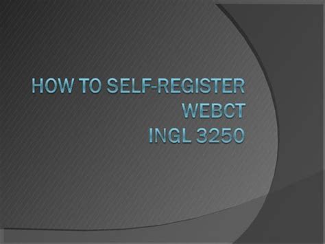 How to access and self register BD e.